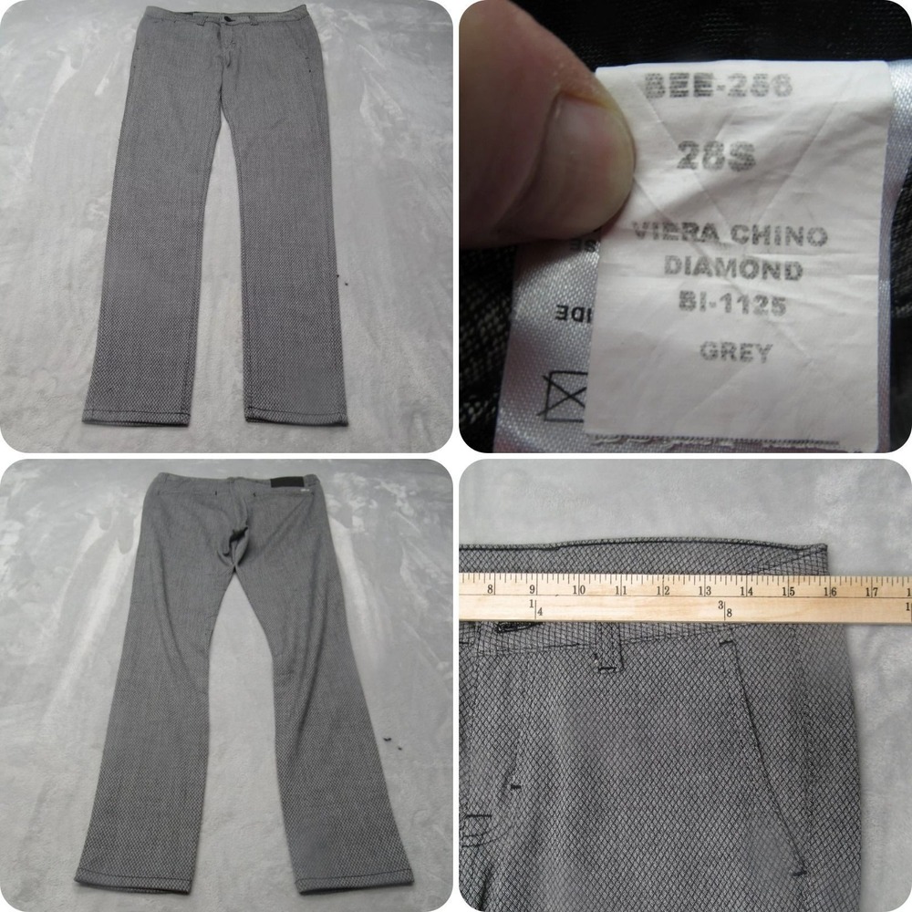 BEE Inspired B33 Chino Pants Womens 24S Gray Viera Diamond Bl-1125 Stretch 32x28